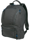 Port Authority Cyber Backpack-Regular-Port Authority-Dark Charcoal/Royal-Thread Logic