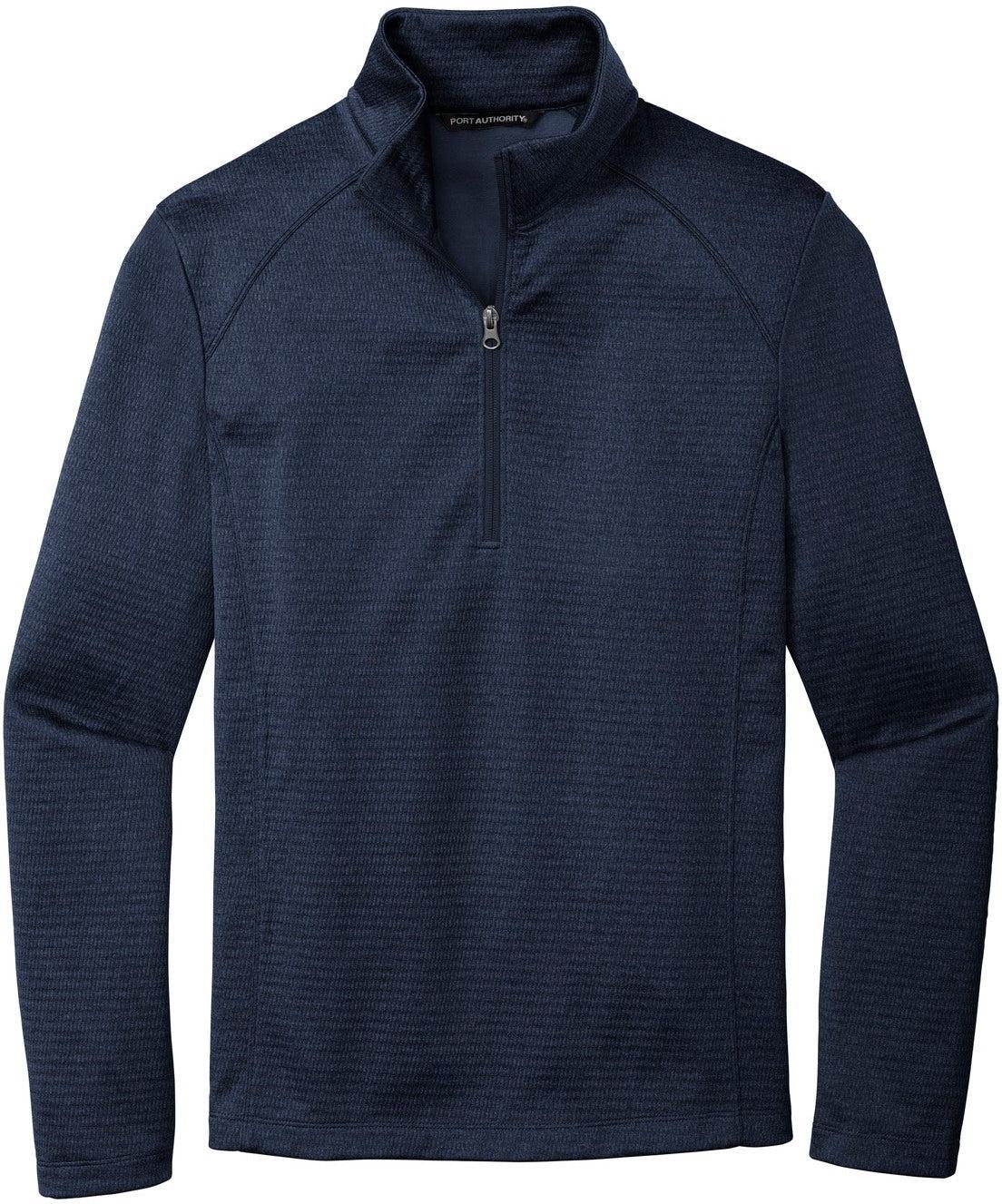 No-Logo CLOSEOUT - Port Authority Diamond Heather Fleece 1/4-Zip Pullover-Quarter Zips-Port Authority-Dress Blue Navy Heather-S-Thread Logic