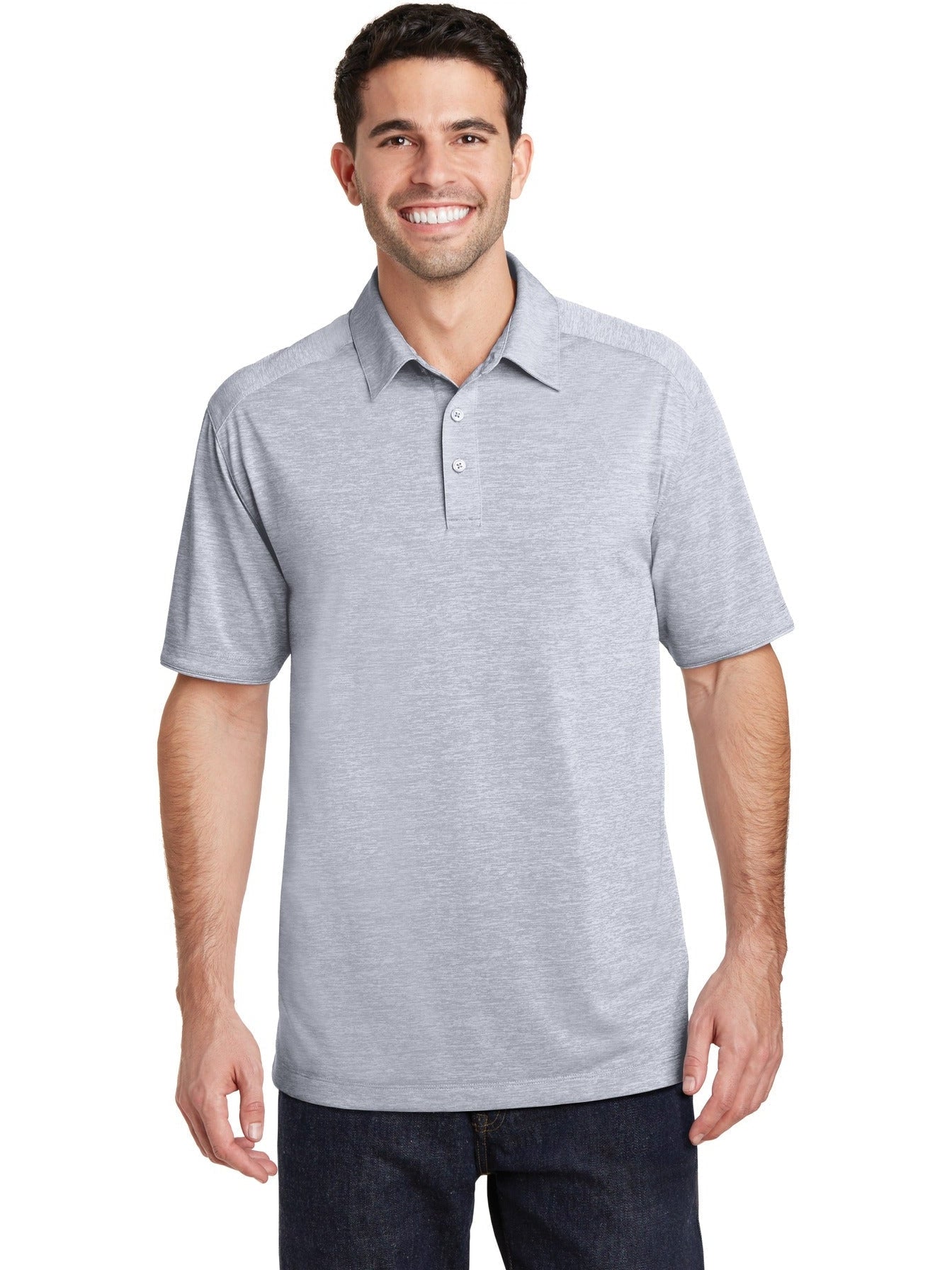 no-logo Port Authority Digi Heather Performance Polo-Regular-Port Authority-Thread Logic