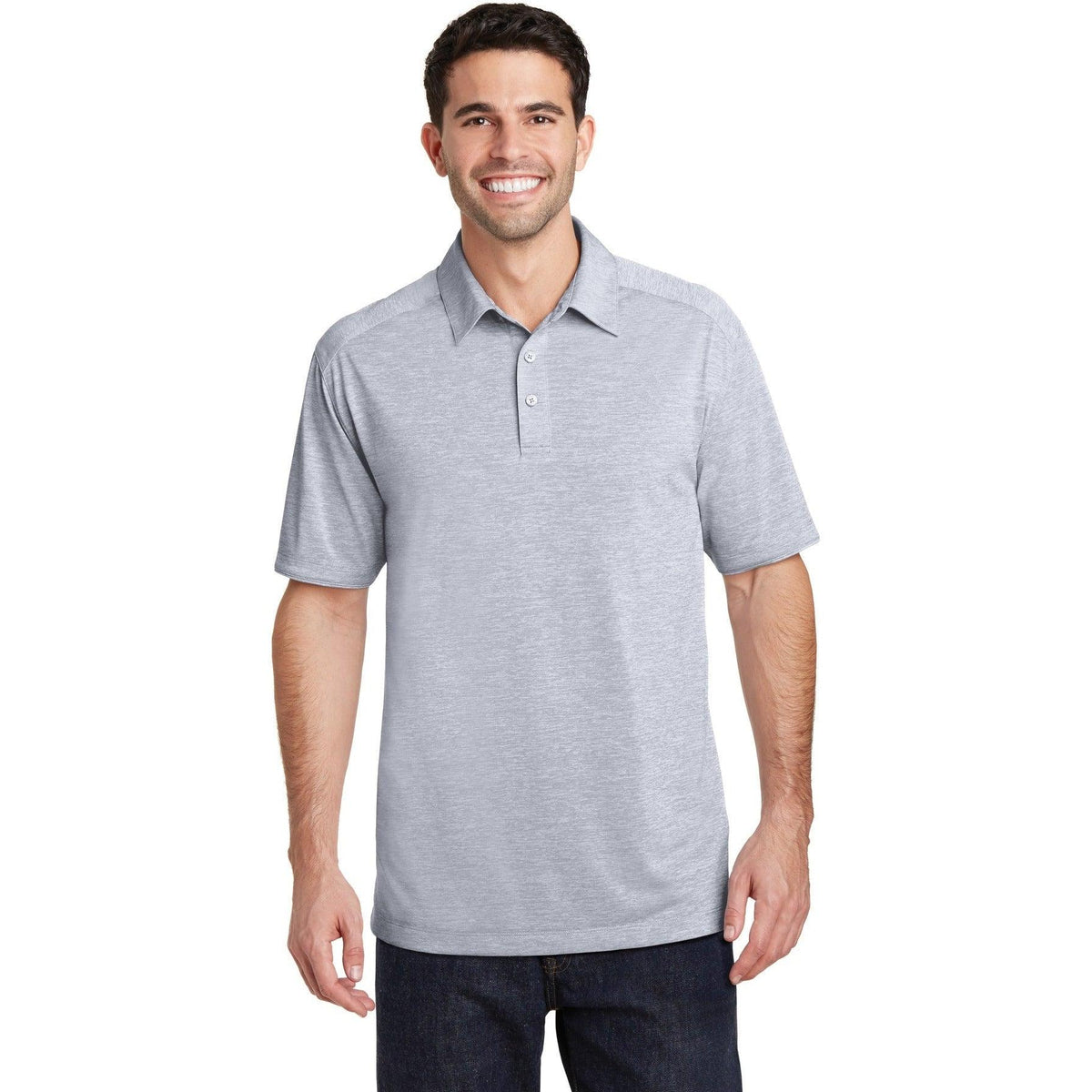 no-logo Port Authority Digi Heather Performance Polo-Regular-Port Authority-Thread Logic