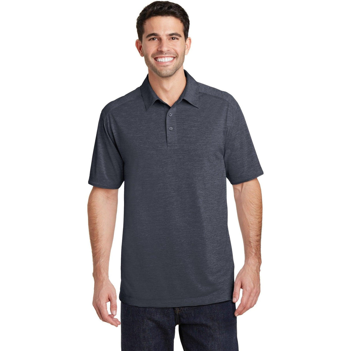 no-logo Port Authority Digi Heather Performance Polo-Regular-Port Authority-Thread Logic