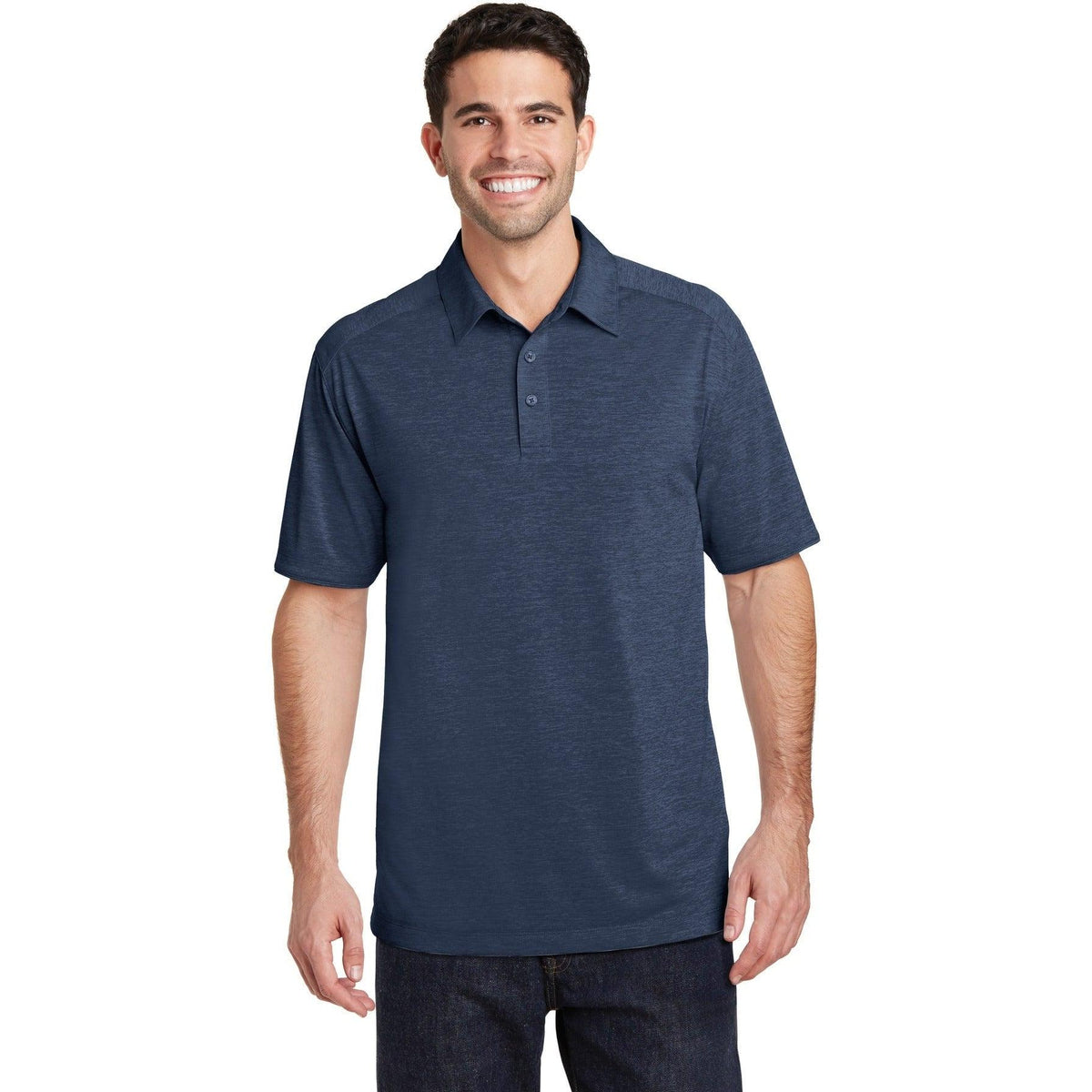 no-logo Port Authority Digi Heather Performance Polo-Regular-Port Authority-Thread Logic