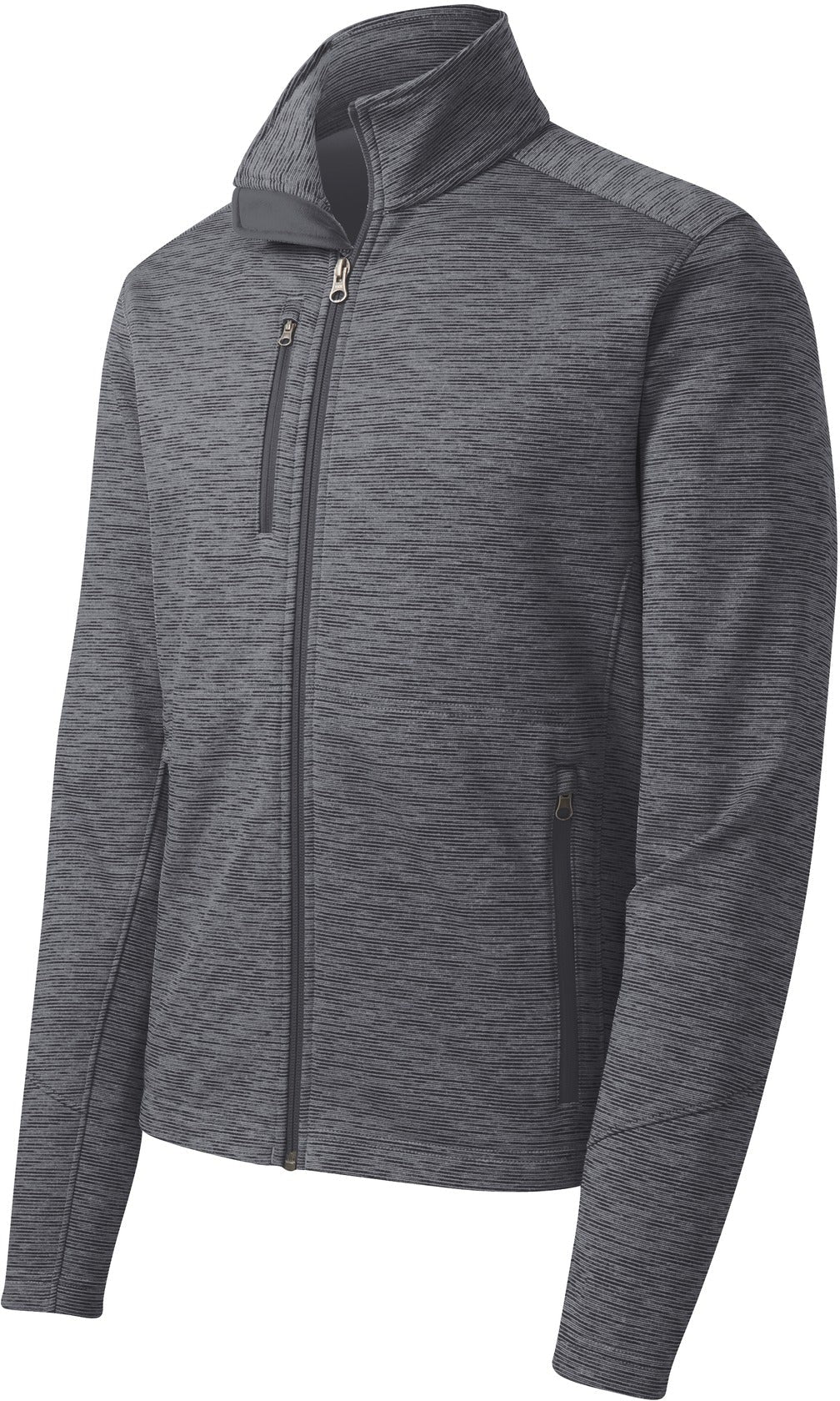 Port Authority Digi Stripe Fleece Jacket-Regular-Port Authority-Black-S-Thread Logic