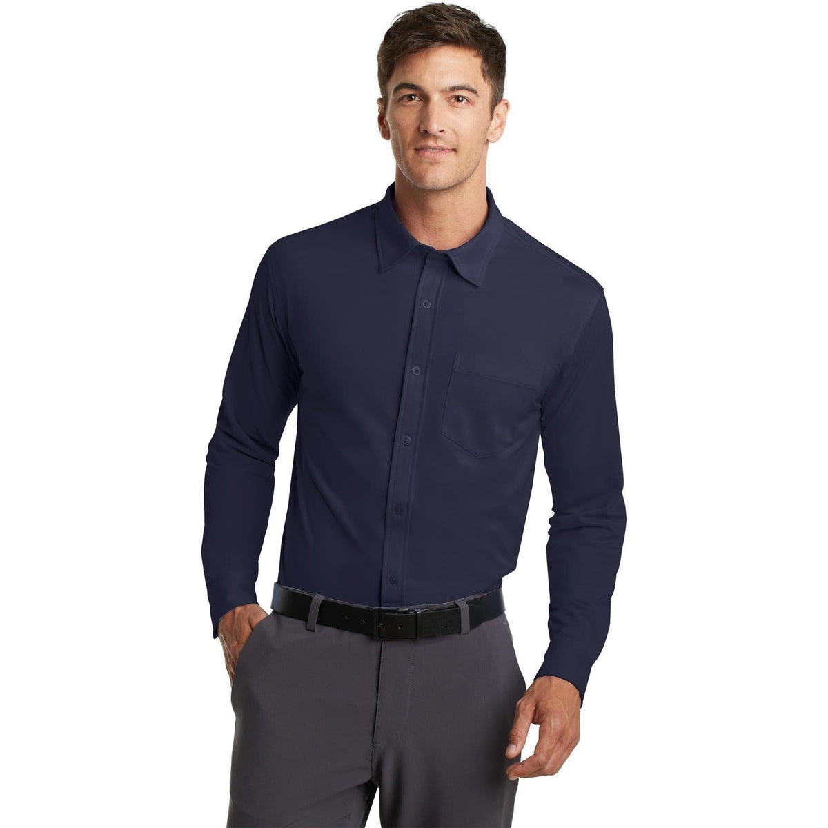 no-logo Port Authority Dimension Knit Dress Shirt-Regular-Port Authority-Thread Logic