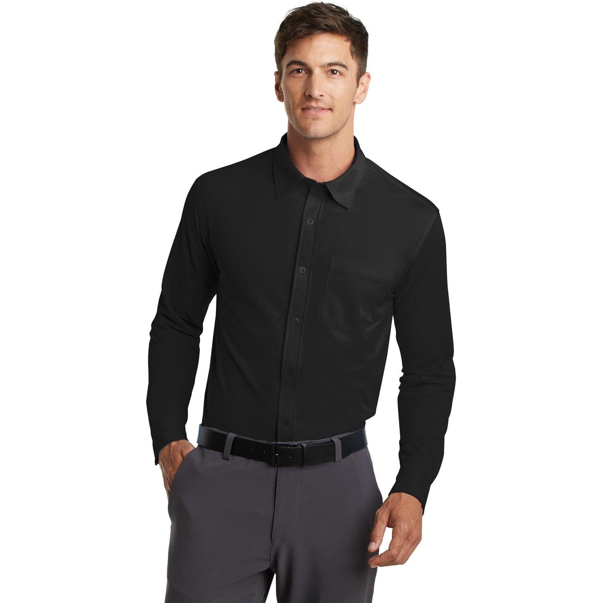 no-logo Port Authority Dimension Knit Dress Shirt-Regular-Port Authority-Thread Logic