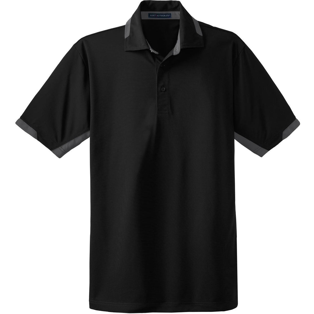 no-logo Port Authority Dry Zone Colorblock Ottoman Polo-Regular-Port Authority-Black/Iron Grey-S-Thread Logic