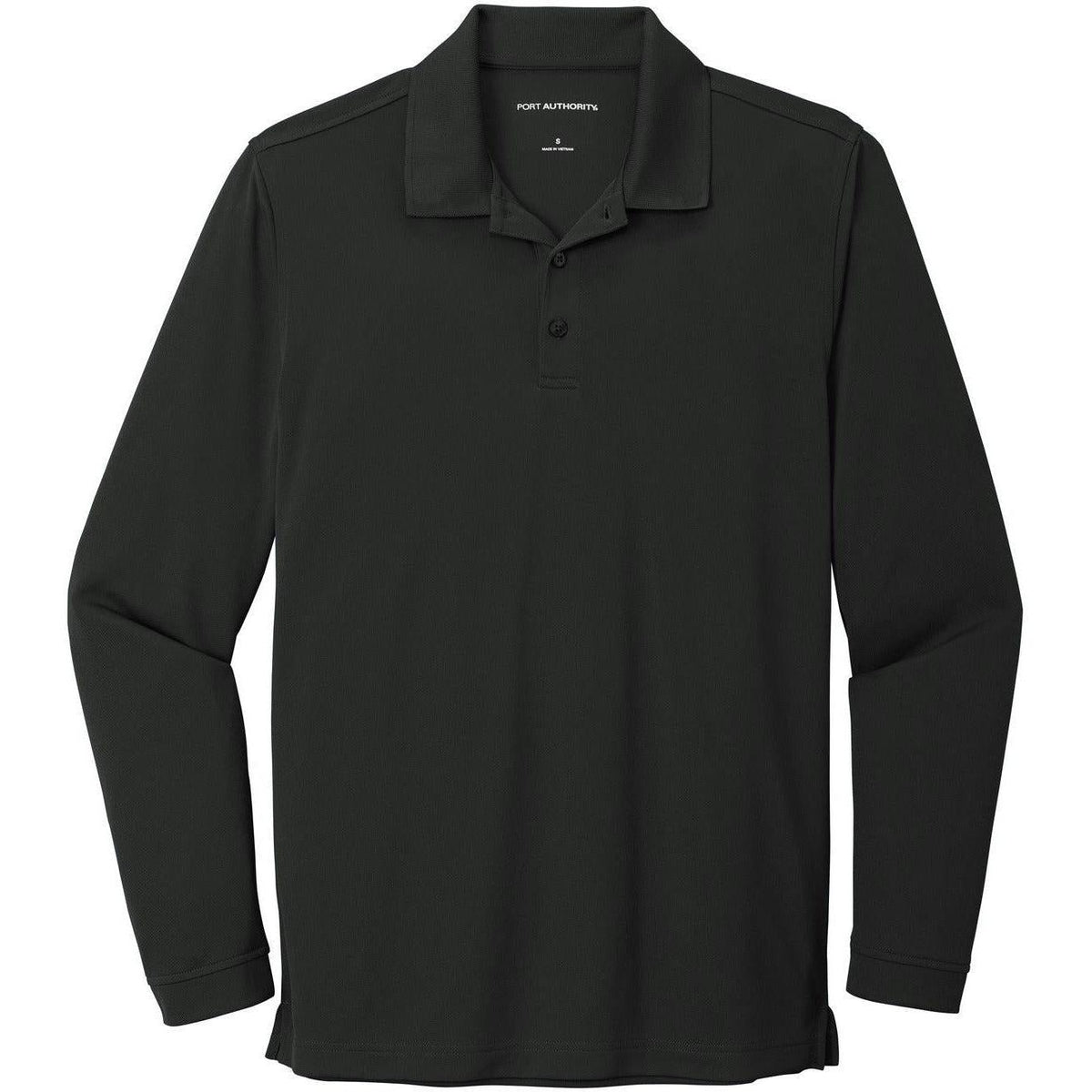no-logo Port Authority Dry Zone UV Micro-Mesh Long Sleeve Polo
