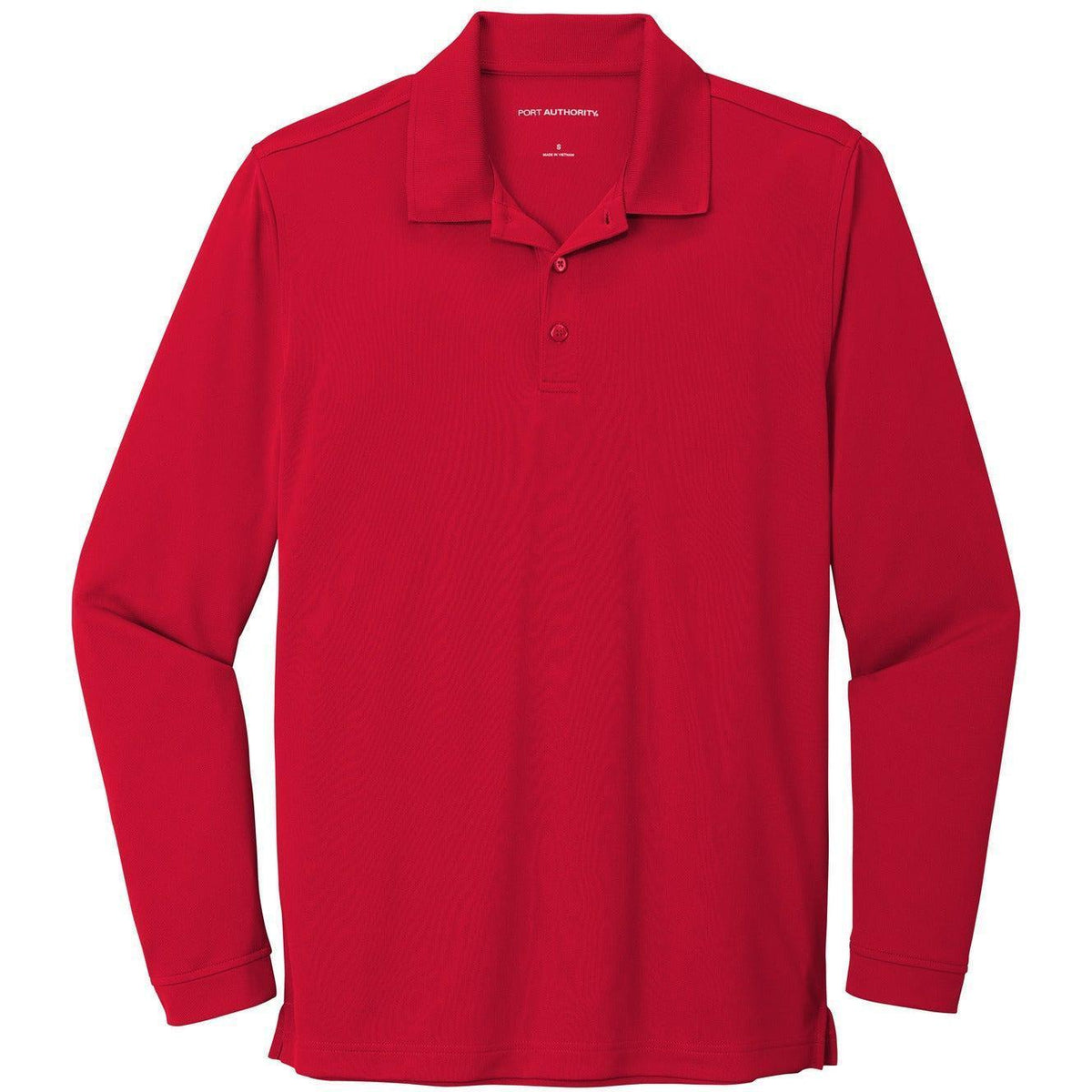 no-logo Port Authority Dry Zone UV Micro-Mesh Long Sleeve Polo