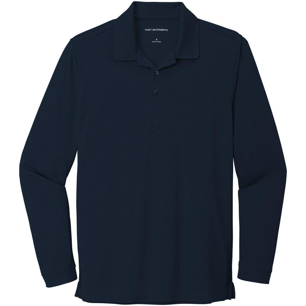 no-logo Port Authority Dry Zone UV Micro-Mesh Long Sleeve Polo