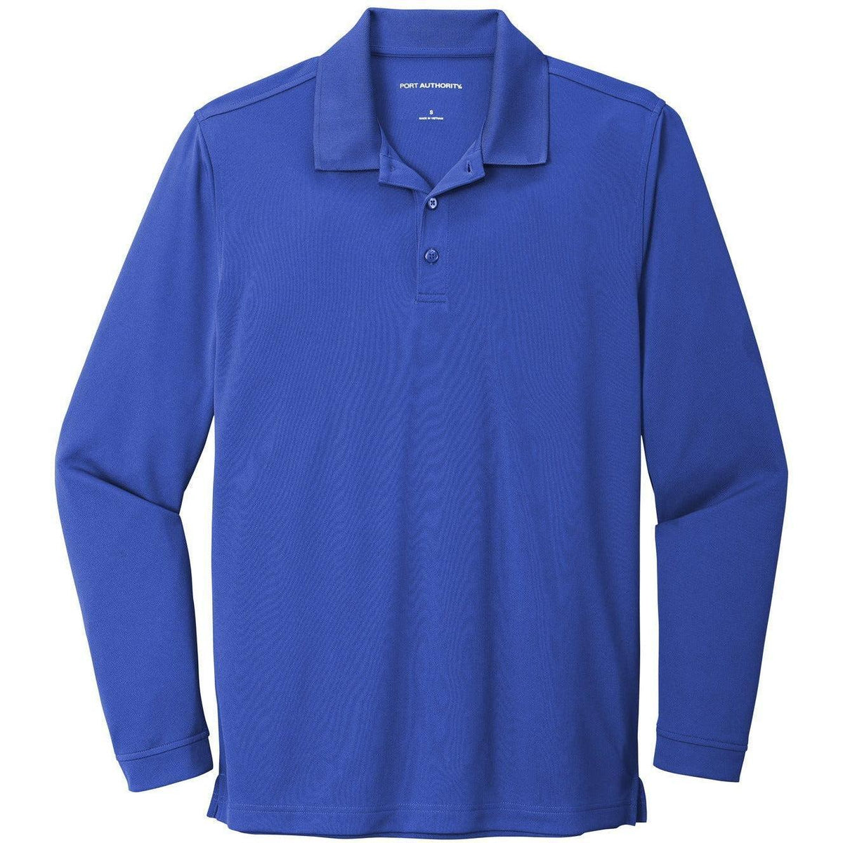 no-logo Port Authority Dry Zone UV Micro-Mesh Long Sleeve Polo