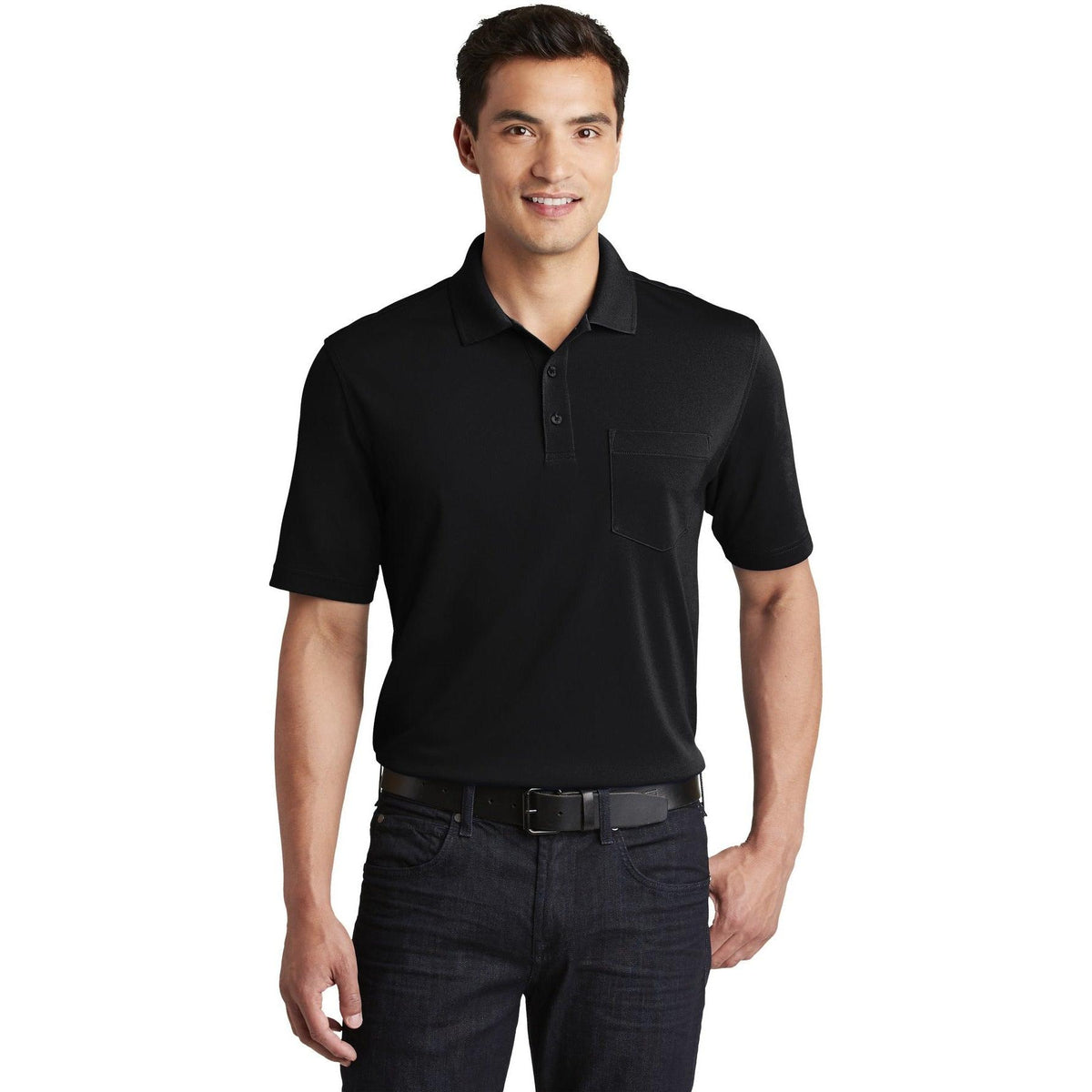 no-logo Port Authority Dry Zone UV Micro-Mesh Pocket Polo-Regular-Port Authority-Thread Logic