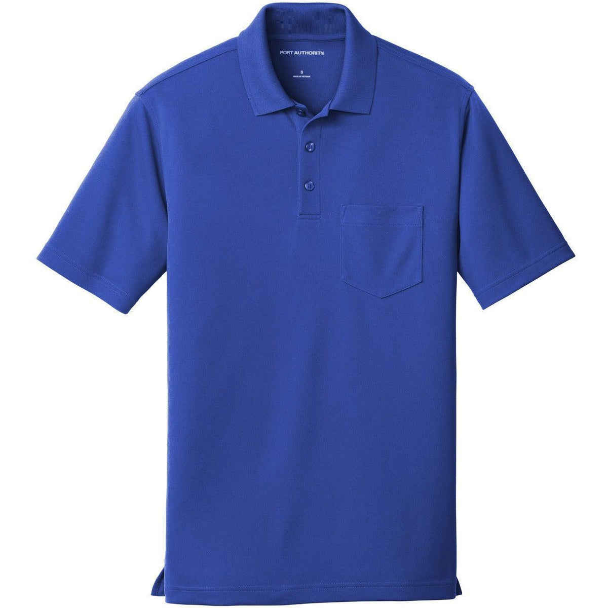 logo-left Port Authority Dry Zone UV Micro-Mesh Pocket Polo-Regular-Port Authority-True Royal-S-Thread Logic