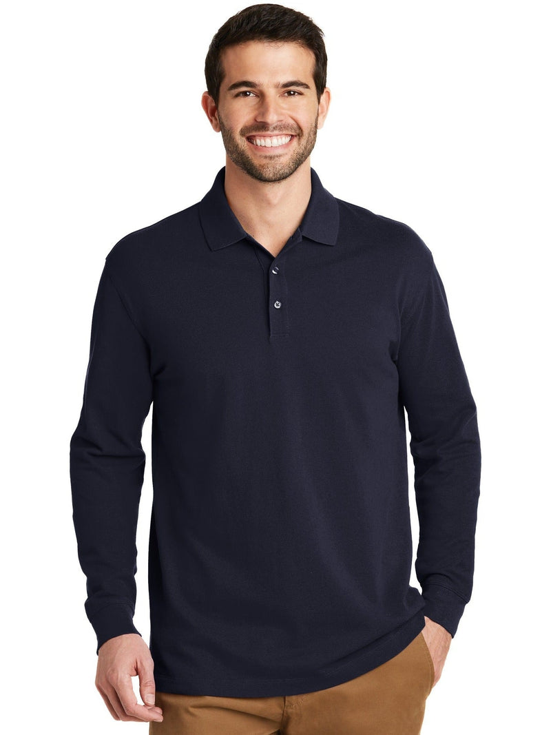 no-logo Port Authority EZCotton Long Sleeve Polo-Regular-Port Authority-Thread Logic