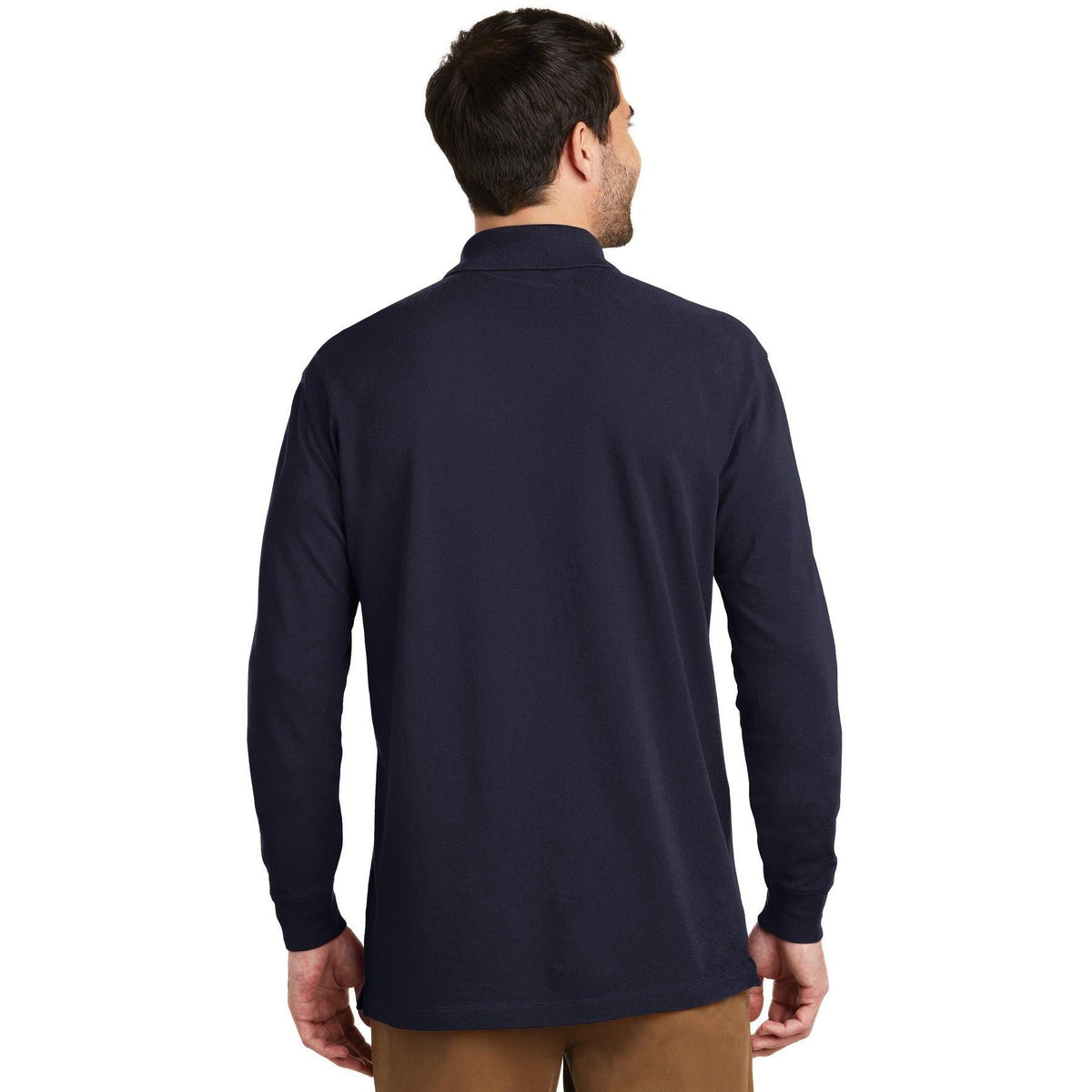 no-logo Port Authority EZCotton Long Sleeve Polo-Regular-Port Authority-Thread Logic