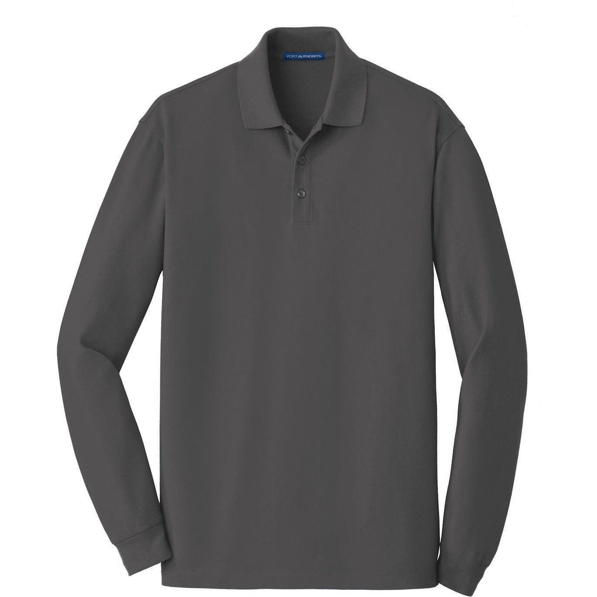 no-logo Port Authority EZCotton Long Sleeve Polo