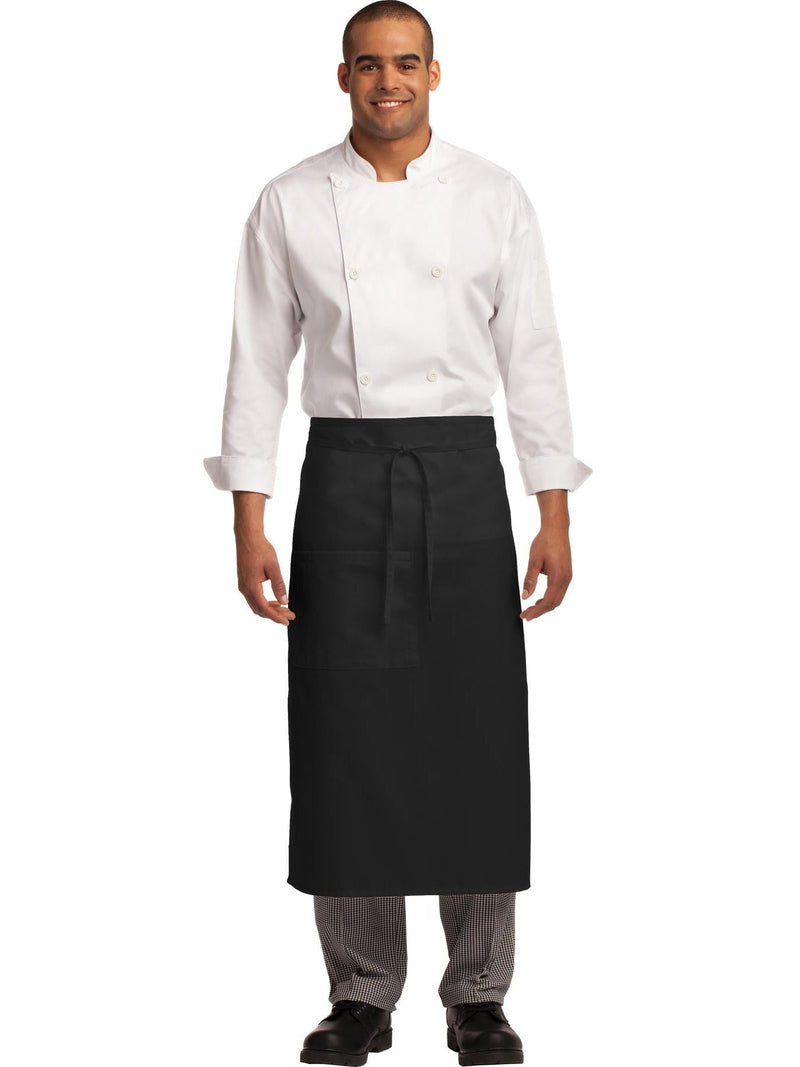 no-logo Port Authority Easy Care Full Bistro Apron with Stain Release-Regular-Port Authority-Black-1 Size-Thread Logic