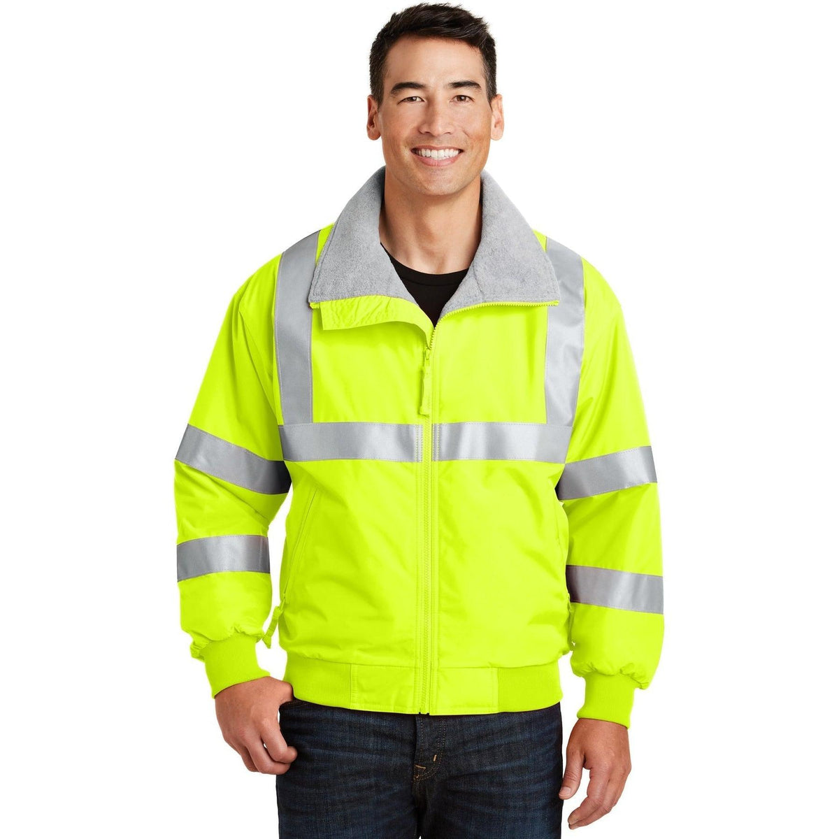 no-logo Port Authority Enhanced Visibility Jacket w/ Reflective Taping-Regular-Port Authority-Thread Logic