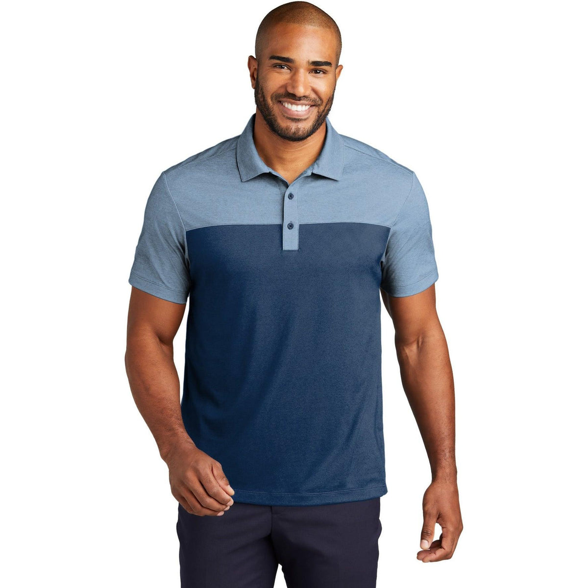 no-logo Port Authority Fine Pique Blend Blocked Polo-New-Port Authority-Thread Logic