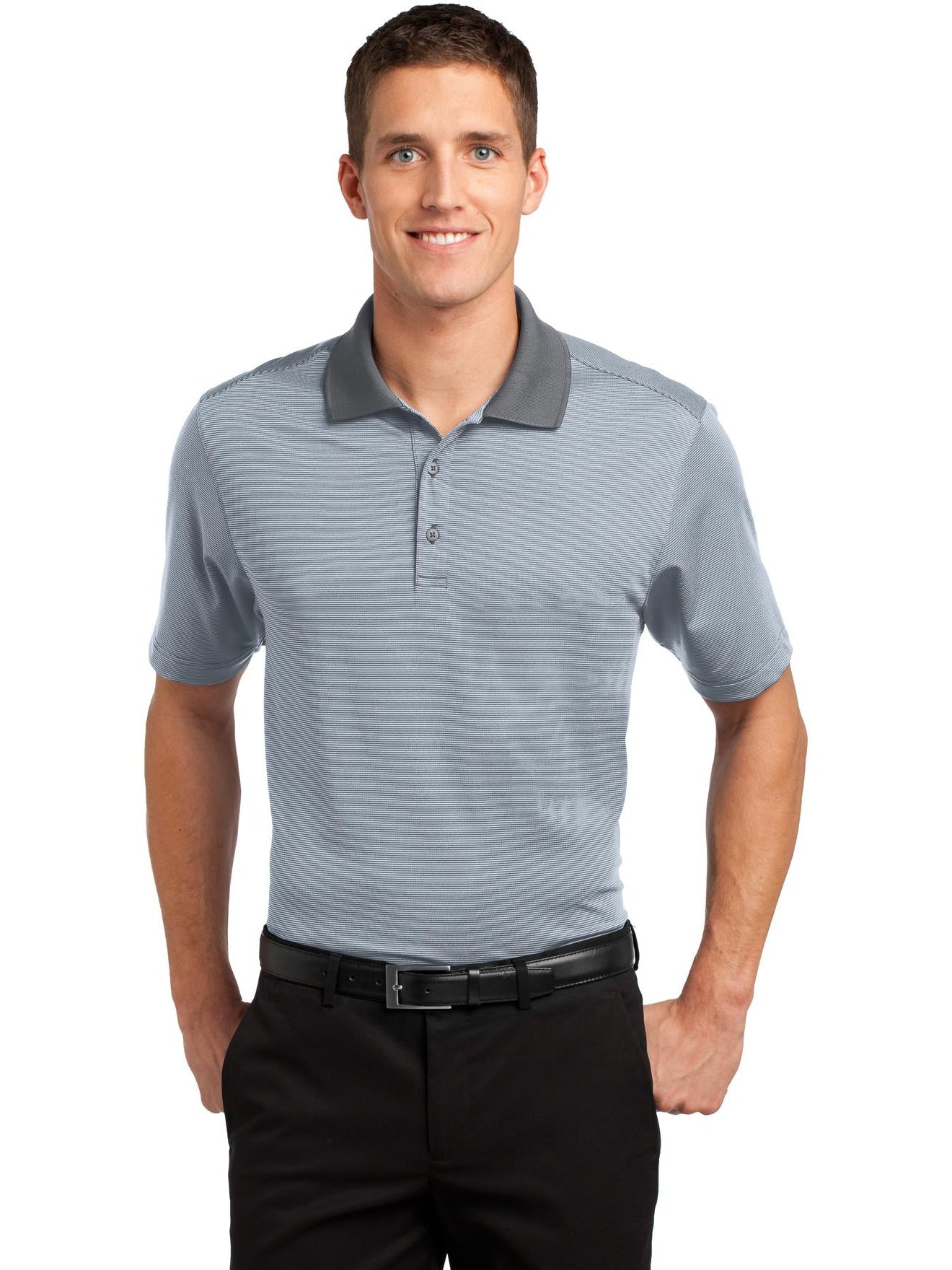 no-logo Port Authority Fine Stripe Performance Polo-Regular-Port Authority-Thread Logic