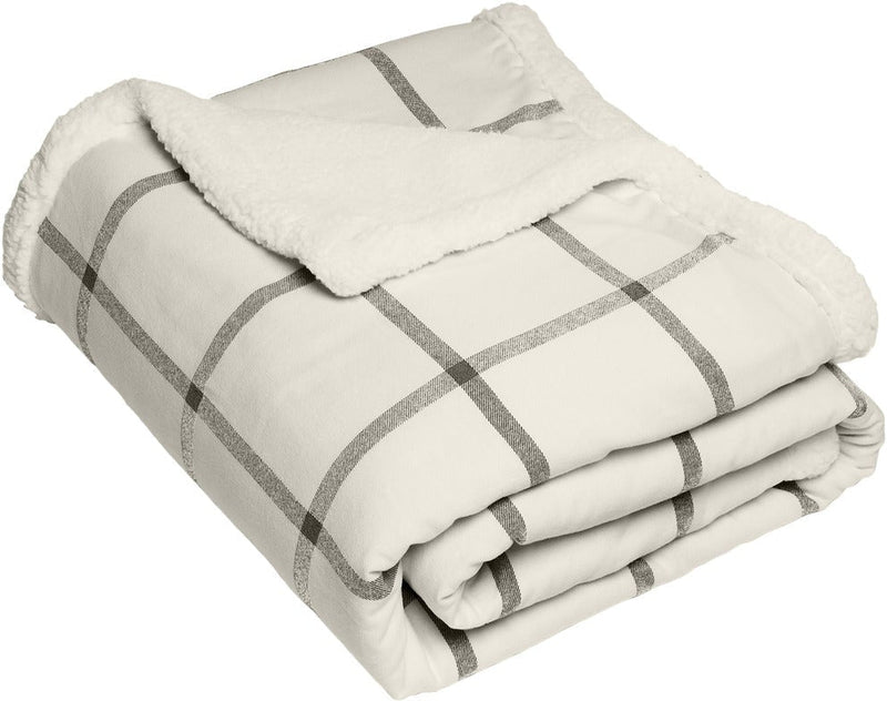 no-logo Port Authority Flannel Sherpa Blanket-Regular-Port Authority-Window Pane-1 Size-Thread Logic