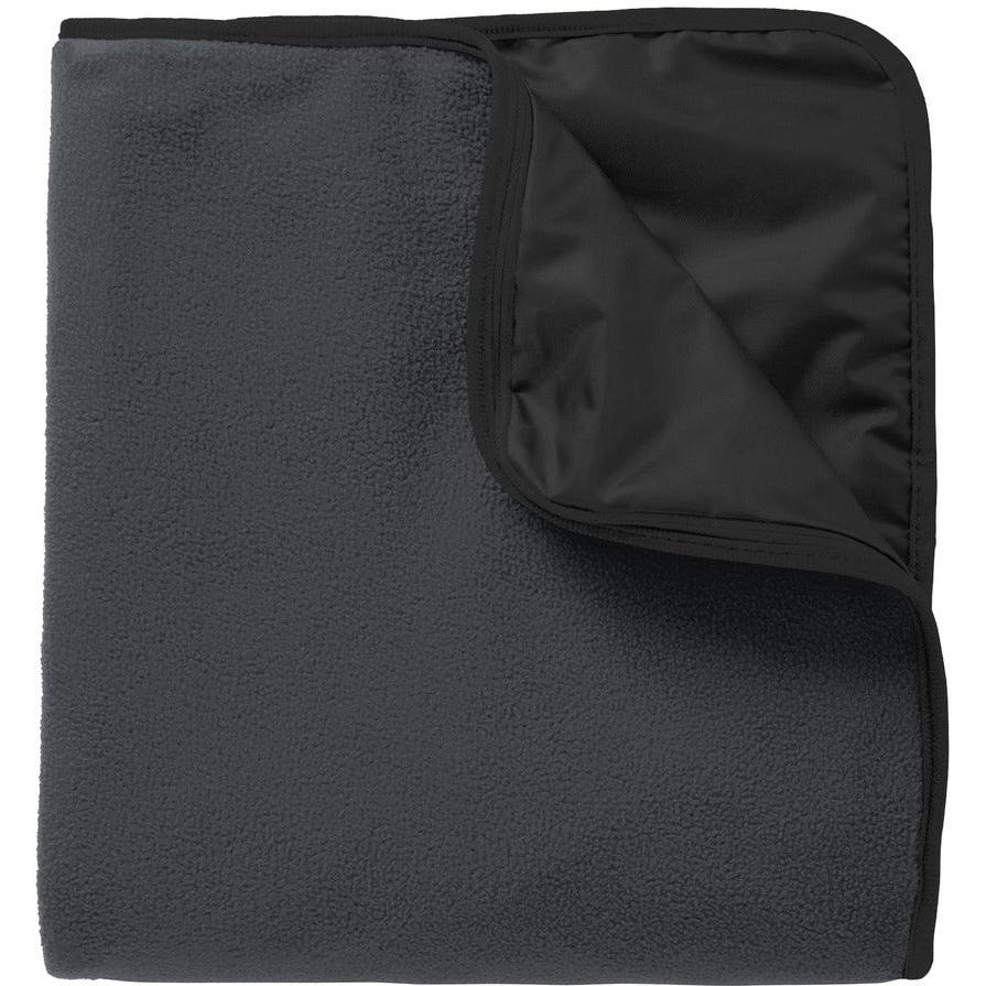 no-logo Port Authority Fleece & Poly Travel Blanket-Regular-Port Authority-Lead Grey/Black-1 Size-Thread Logic