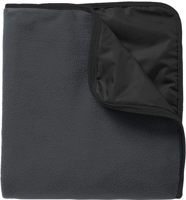 no-logo Port Authority Fleece & Poly Travel Blanket-Regular-Port Authority-Lead Grey/Black-1 Size-Thread Logic