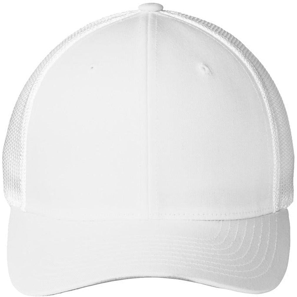 no-logo Port Authority Flexfit Mesh Back Cap-Headwear-Port Authority-White/White-S/M-Thread Logic