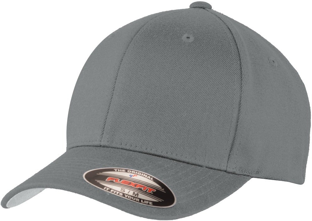 no-logo Port Authority Flexfit Wool Blend Cap-Regular-Port Authority-Grey-S/M-Thread Logic 