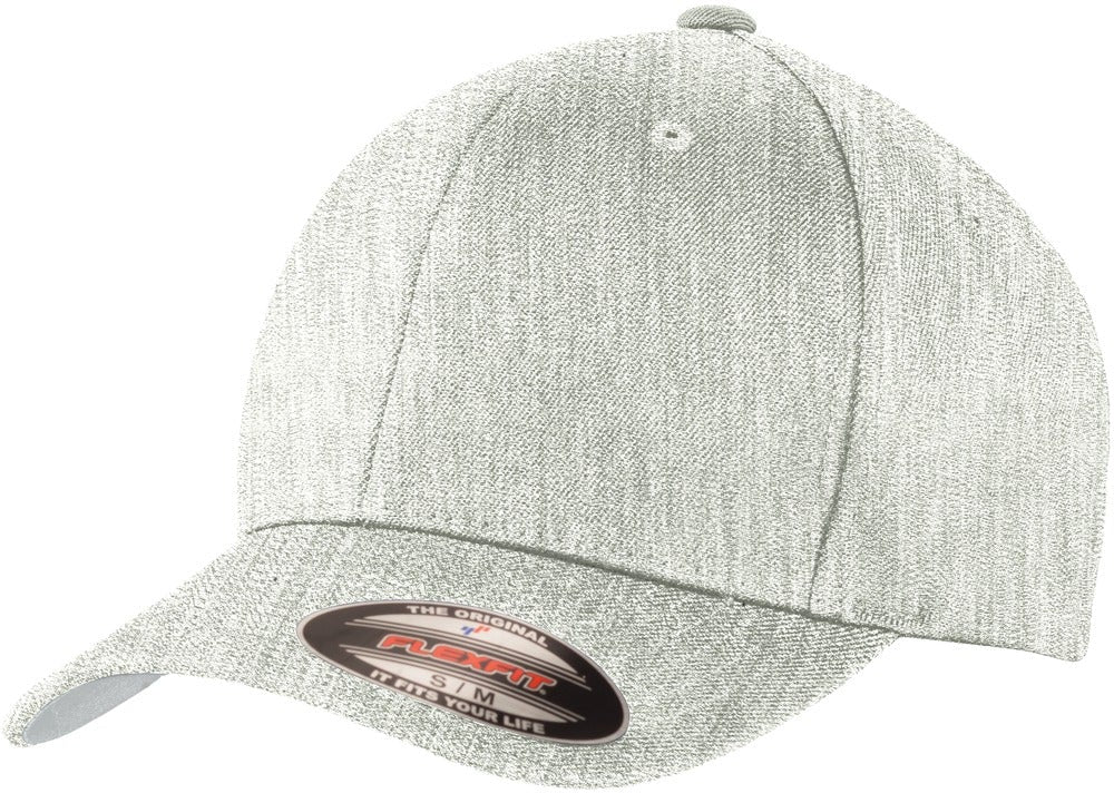 no-logo Port Authority Flexfit Wool Blend Cap-Regular-Port Authority-Light Heather Grey-S/M-Thread Logic 