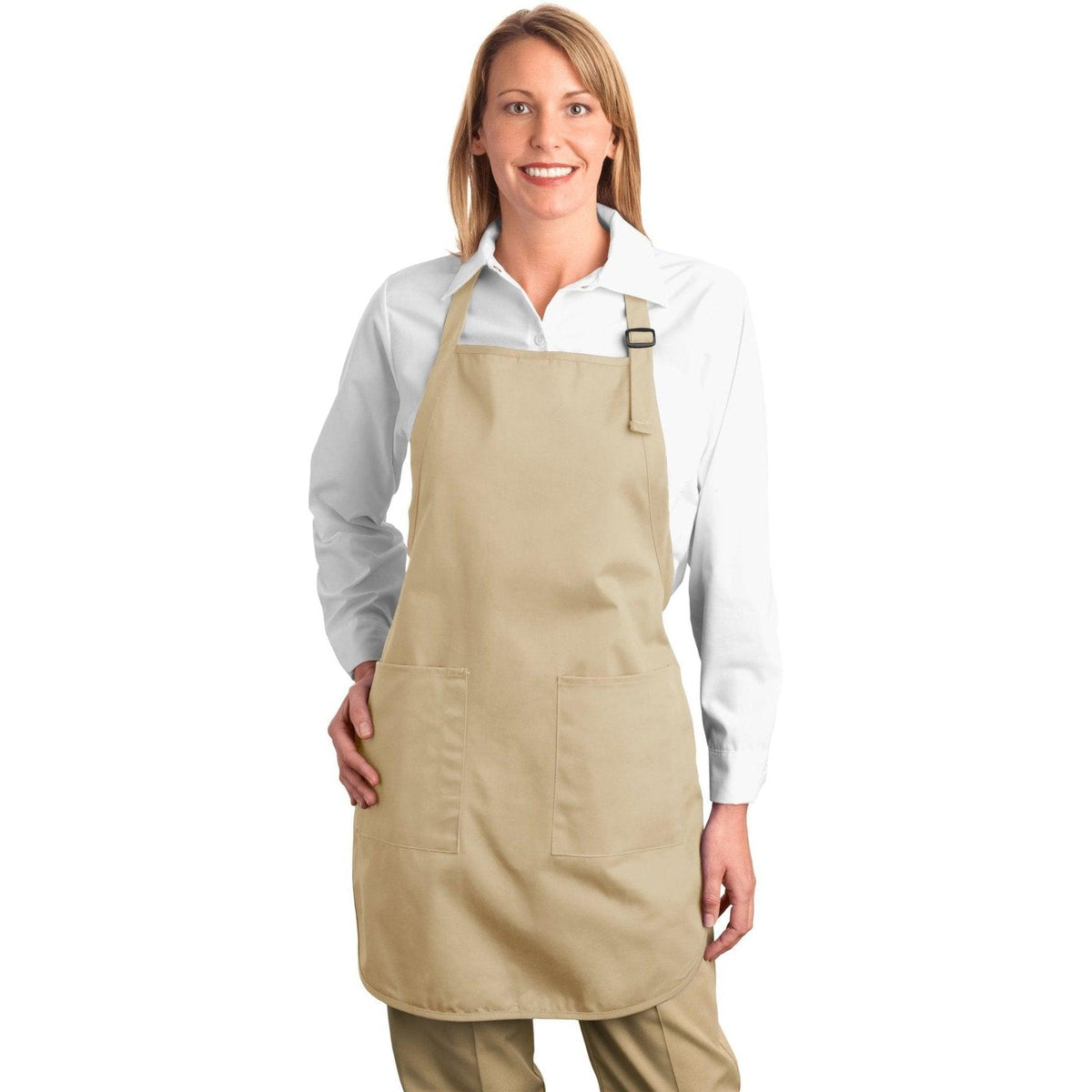 no-logo Port Authority Full Length Apron with Teflon Coating-Regular-Port Authority-Stone-1 Size-Thread Logic