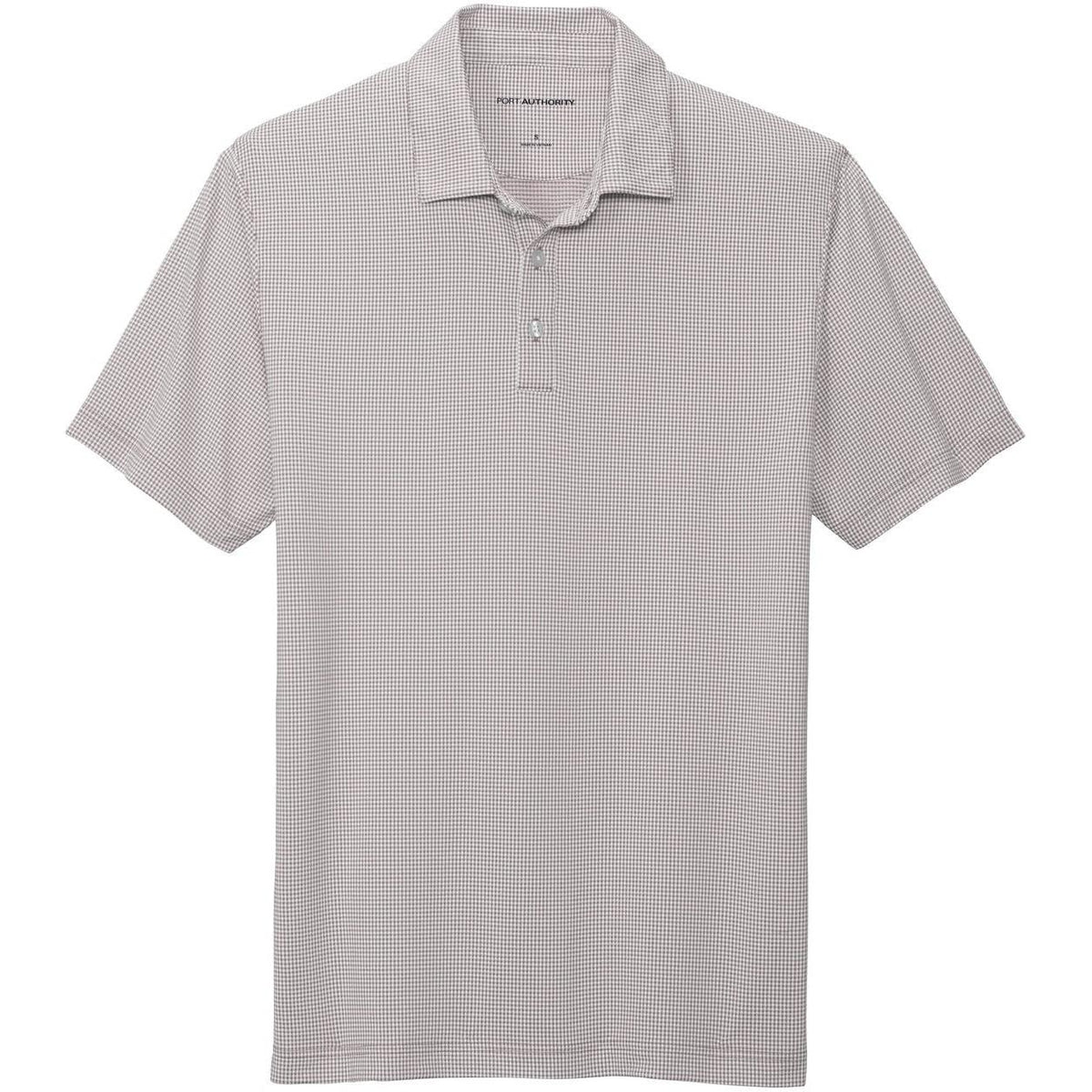 no-logo Port Authority Gingham Polo-Active-Port Authority-Gusty Grey/White-S-Thread Logic