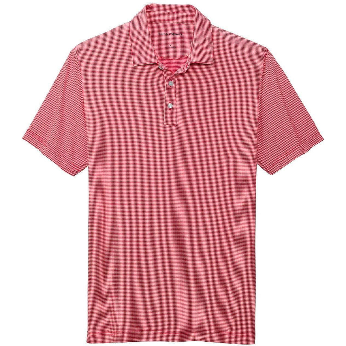 no-logo Port Authority Gingham Polo-Active-Port Authority-Rich Red/White-S-Thread Logic