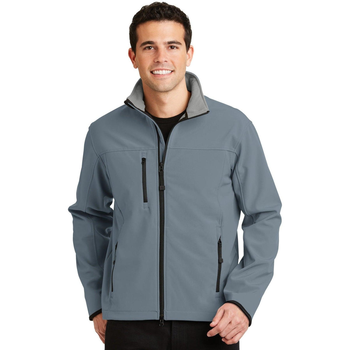 no-logo Port Authority Glacier Soft Shell Jacket-Regular-Port Authority-Atlantic Blue/Chrome-S-Thread Logic