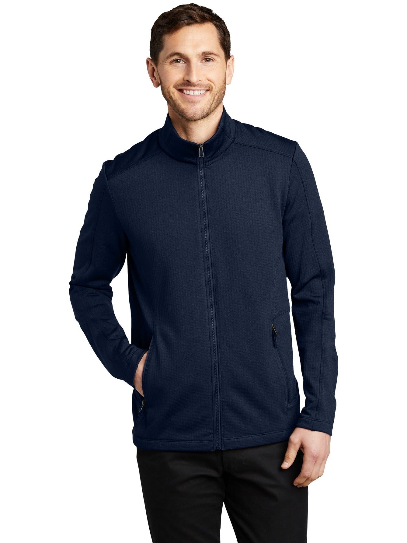 no-logo Port Authority Grid Fleece Jacket-Regular-Port Authority-Thread Logic