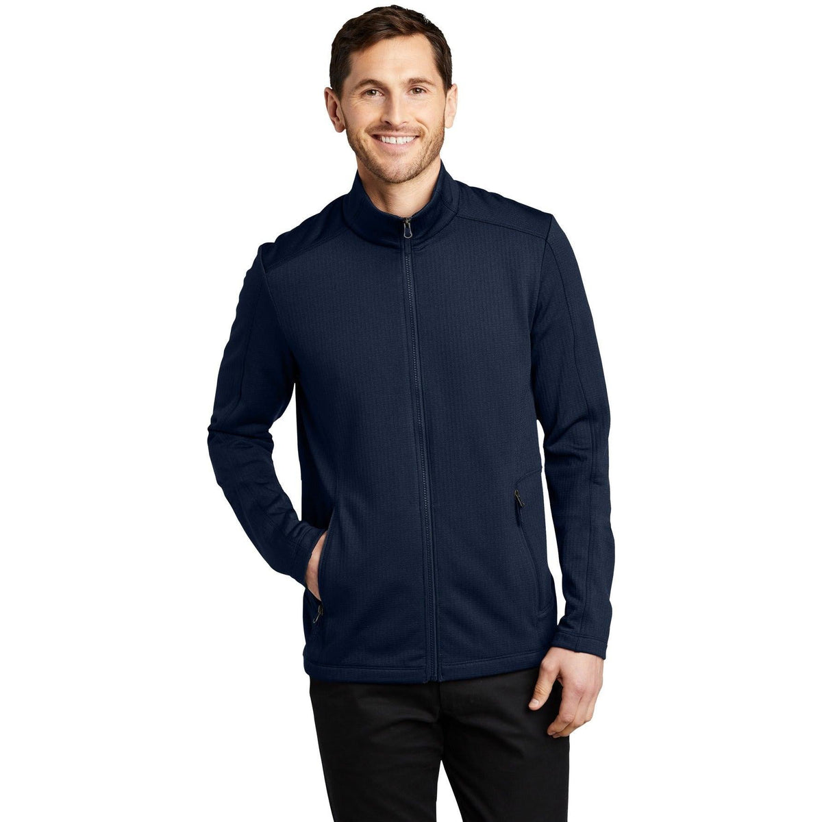 no-logo Port Authority Grid Fleece Jacket-Regular-Port Authority-Thread Logic