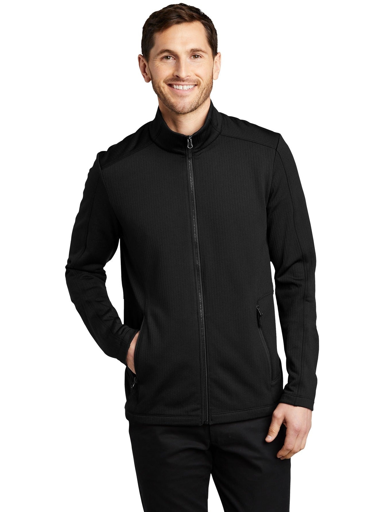 no-logo Port Authority Grid Fleece Jacket-Regular-Port Authority-Thread Logic