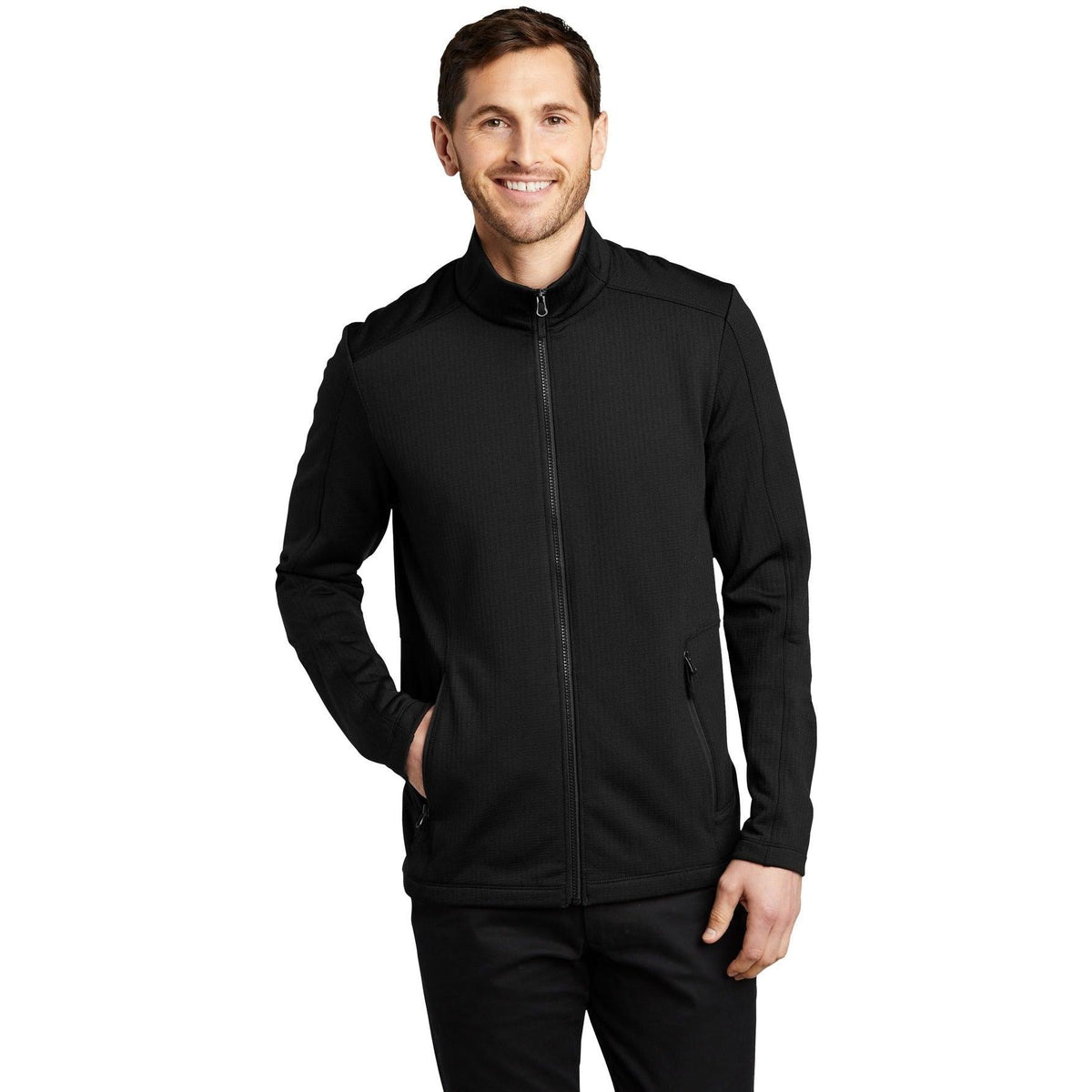 no-logo Port Authority Grid Fleece Jacket-Regular-Port Authority-Thread Logic