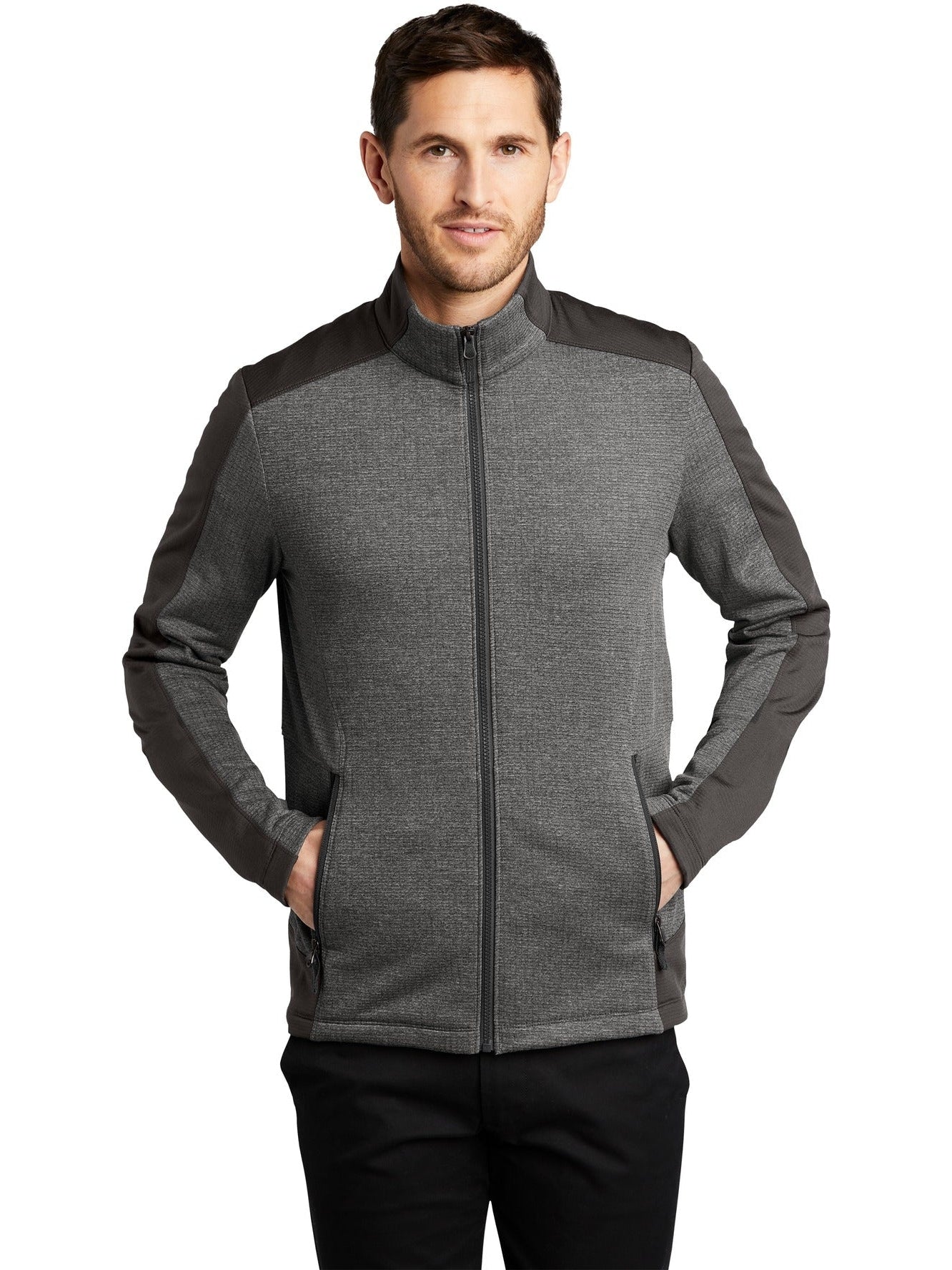 no-logo Port Authority Grid Fleece Jacket-Regular-Port Authority-Thread Logic