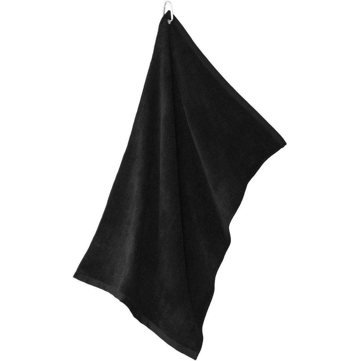 no-logo Port Authority Grommeted Microfiber Golf Towel-Regular-Port Authority-Black-1 Size-Thread Logic