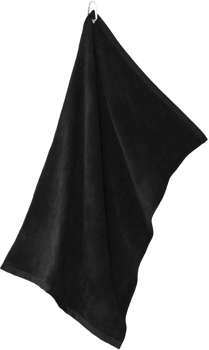 no-logo Port Authority Grommeted Microfiber Golf Towel-Regular-Port Authority-Black-1 Size-Thread Logic
