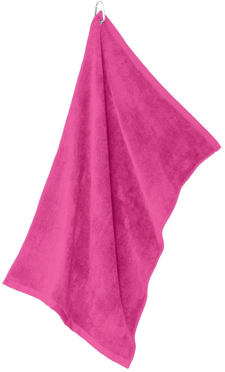 no-logo Port Authority Grommeted Microfiber Golf Towel-Regular-Port Authority-Pop Raspberry-1 Size-Thread Logic
