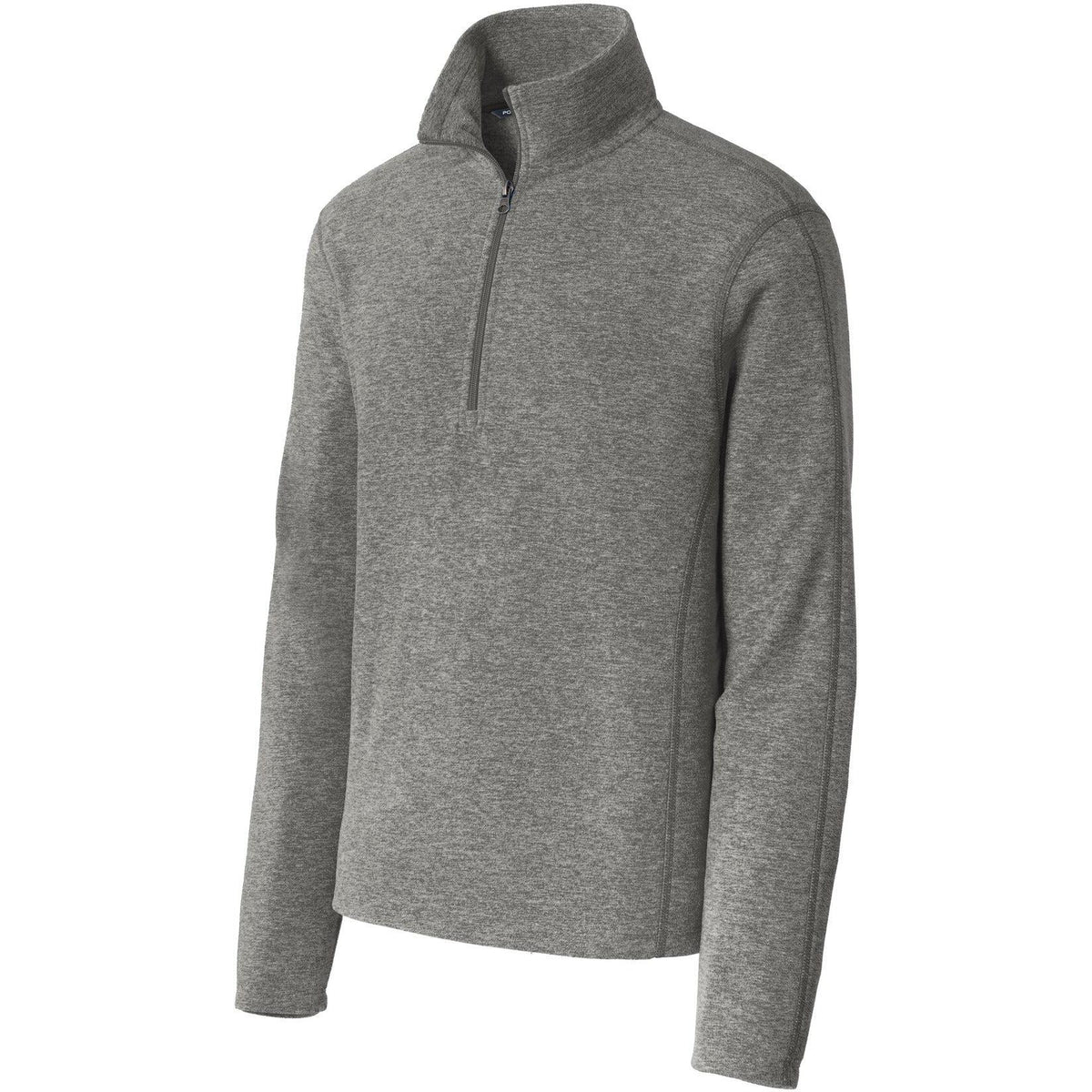 no-logo CLOSEOUT - Port Authority Heather Microfleece 1/2-Zip Pullover-Quarter Zips-Port Authority-Pearl Grey Heather-S-Thread Logic