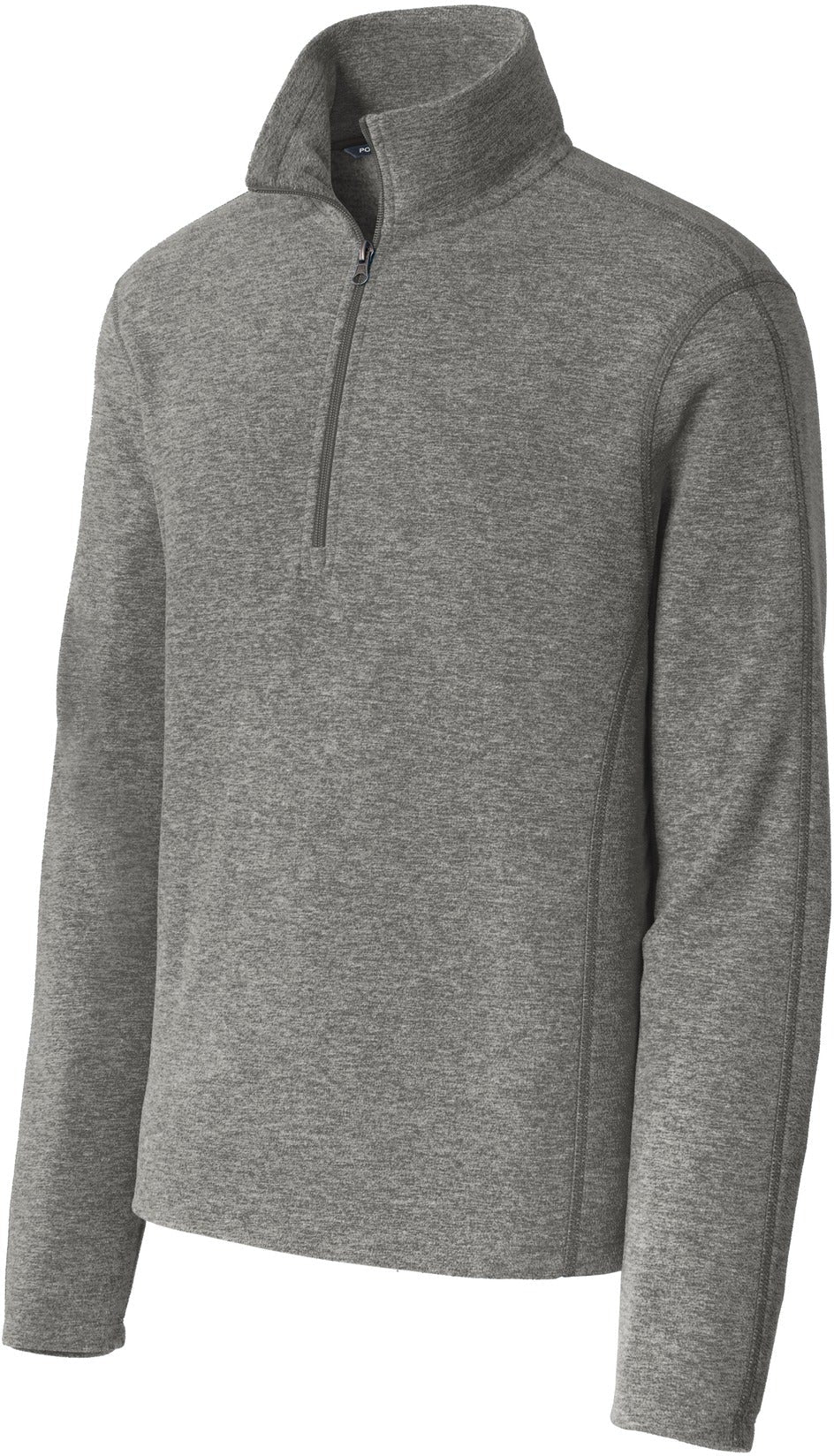No-Logo CLOSEOUT - Port Authority Heather Microfleece 1/2-Zip Pullover-Quarter Zips-Port Authority-Pearl Grey Heather-S-Thread Logic