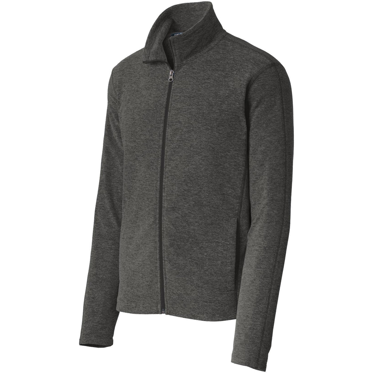 no-logo Port Authority Heather Microfleece Full-Zip Jacket-Regular-Port Authority-Black Charcoal Heather-S-Thread Logic
