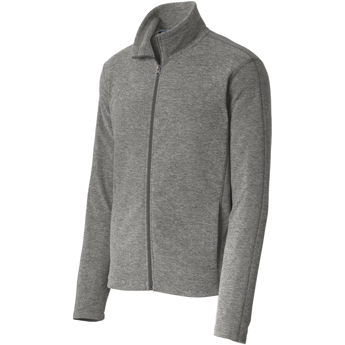no-logo Port Authority Heather Microfleece Full-Zip Jacket-Regular-Port Authority-Pearl Grey Heather-S-Thread Logic