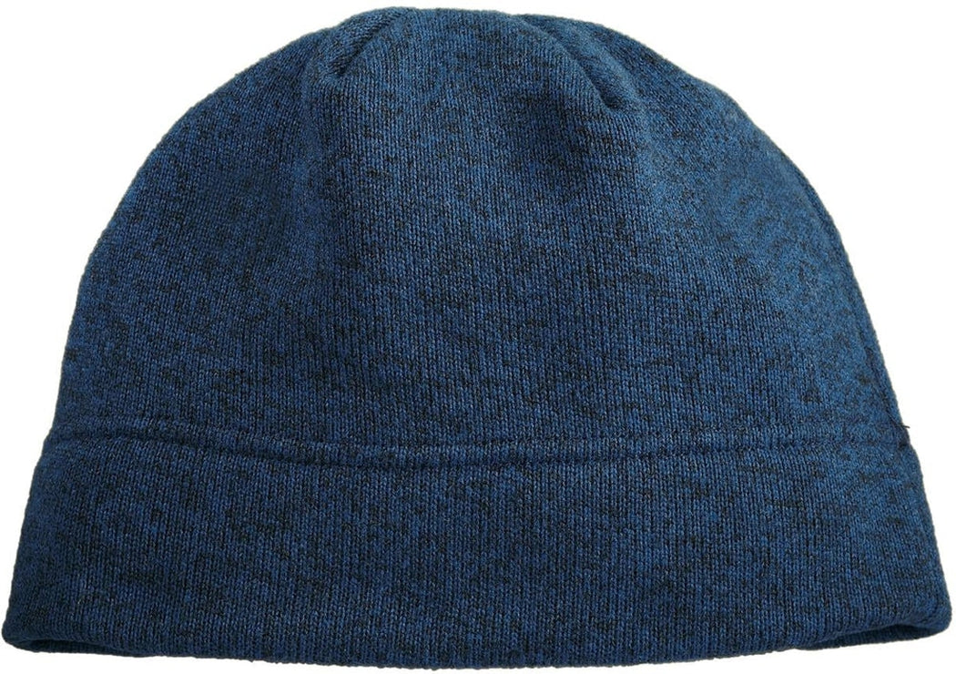 Port Authority Heathered Knit Beanie-Regular-Port Authority-Lagoon Blue Heather/Black-OSFA-Thread Logic 
