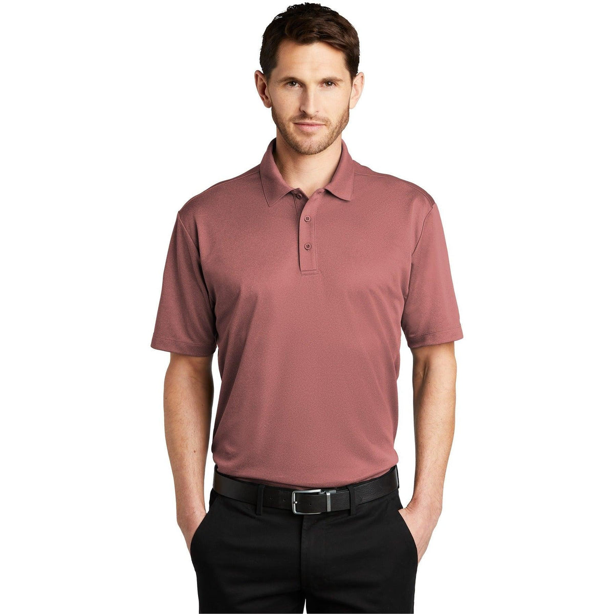 no-logo Port Authority Heathered Silk Touch Performance Polo-Regular-Port Authority-Thread Logic