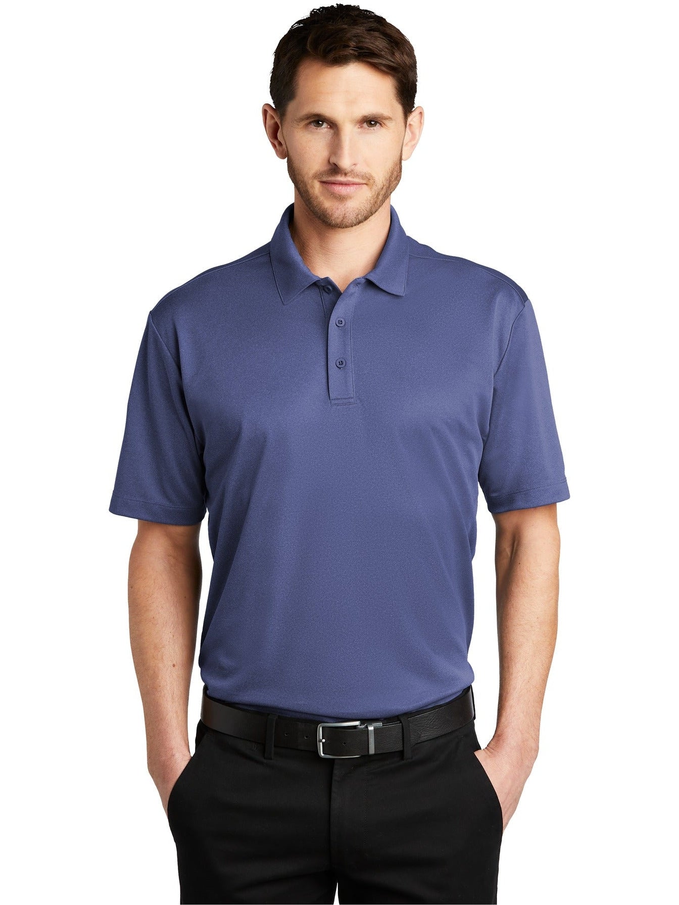 no-logo Port Authority Heathered Silk Touch Performance Polo-Regular-Port Authority-Thread Logic