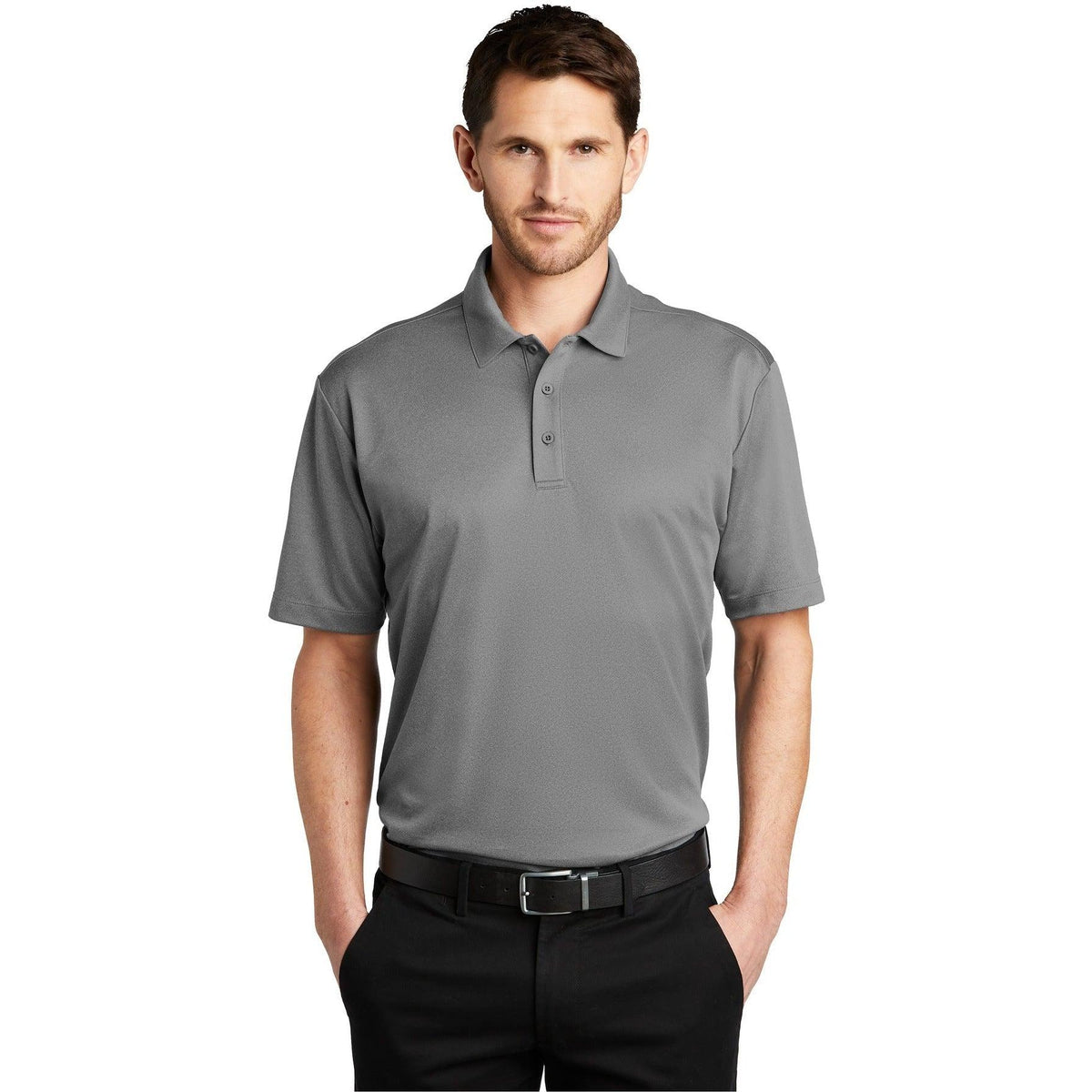no-logo Port Authority Heathered Silk Touch Performance Polo-Regular-Port Authority-Thread Logic