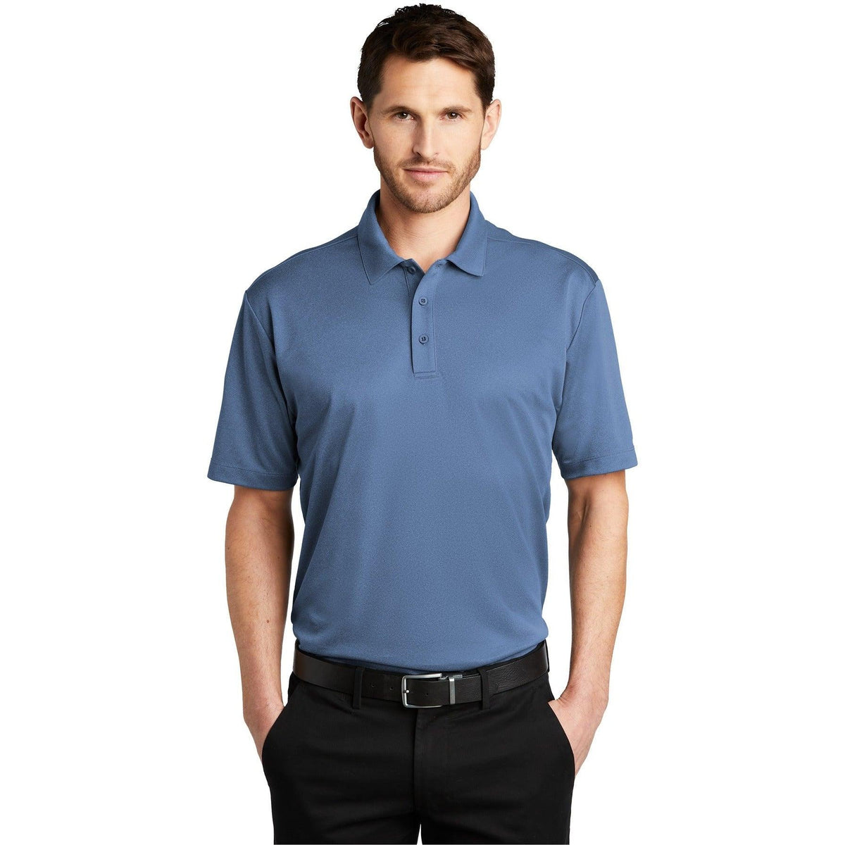 no-logo Port Authority Heathered Silk Touch Performance Polo-Regular-Port Authority-Thread Logic